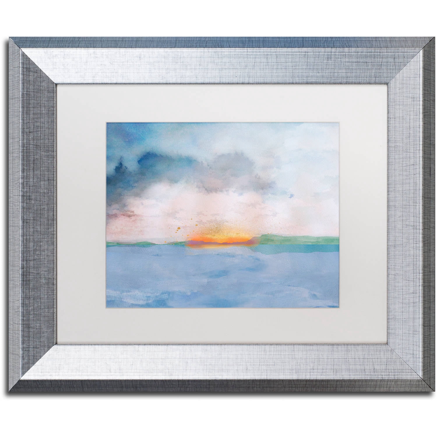 Trademark Fine Art "Sunset" Canvas Art by Lisa Powell Braun, White Matte, Silver Frame