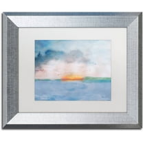 Trademark Fine Art "Sunset" Canvas Art by Lisa Powell Braun, White Matte, Silver Frame