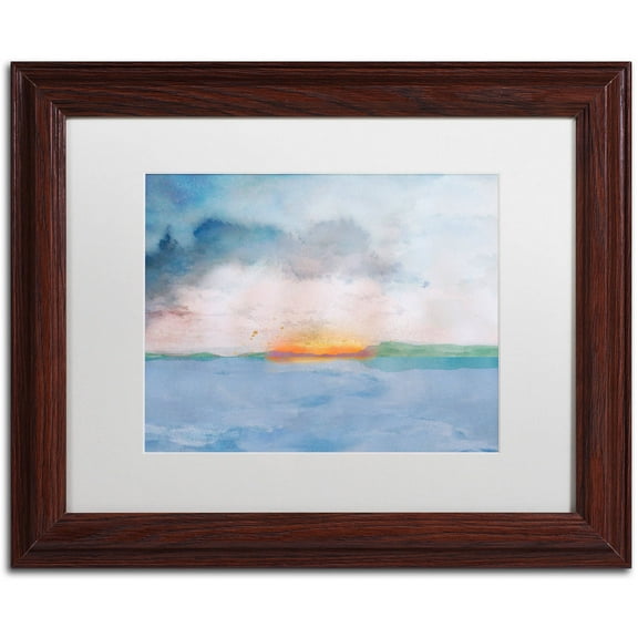 Trademark Fine Art "Sunset" Canvas Art by Lisa Powell Braun, White Matte, Wood Frame