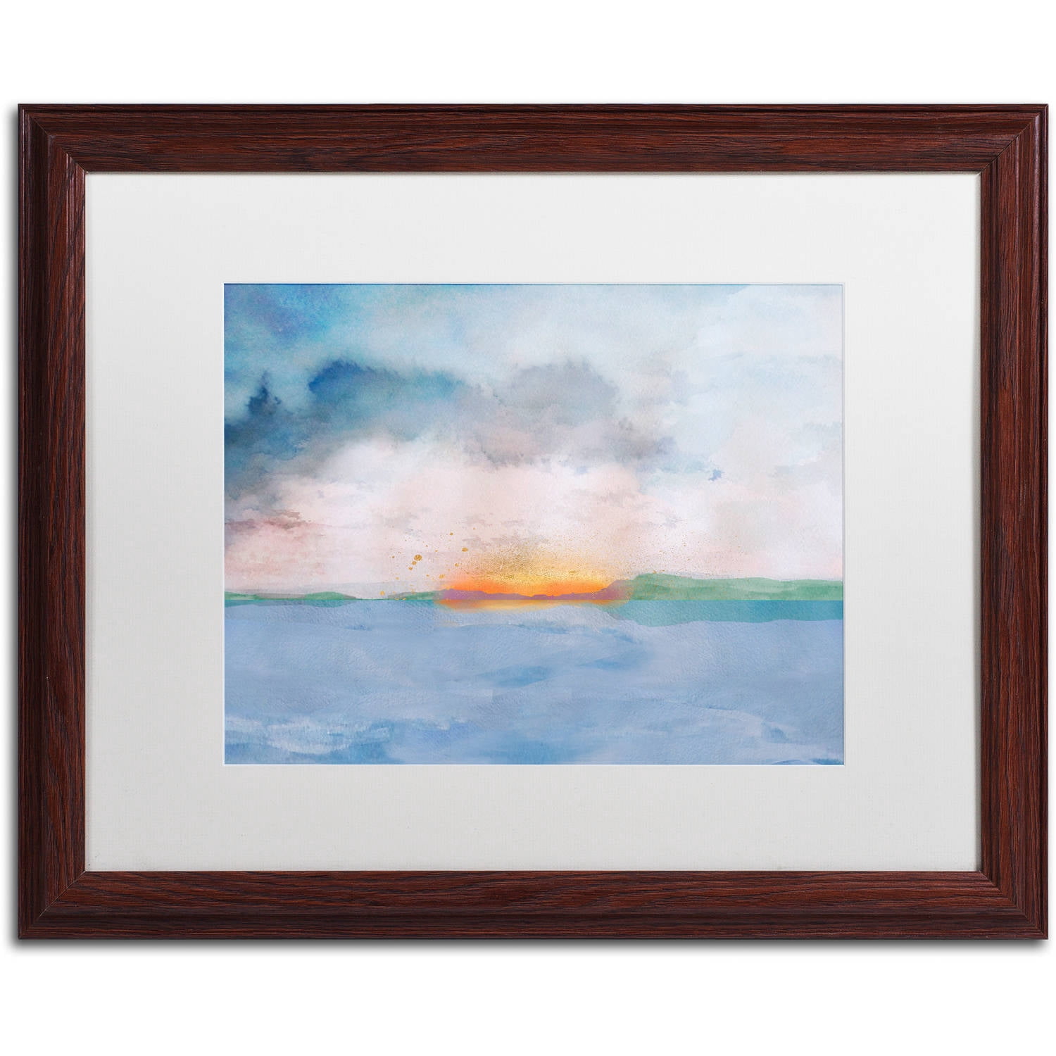 Trademark Fine Art "Sunset" Canvas Art by Lisa Powell Braun, White Matte, Wood Frame