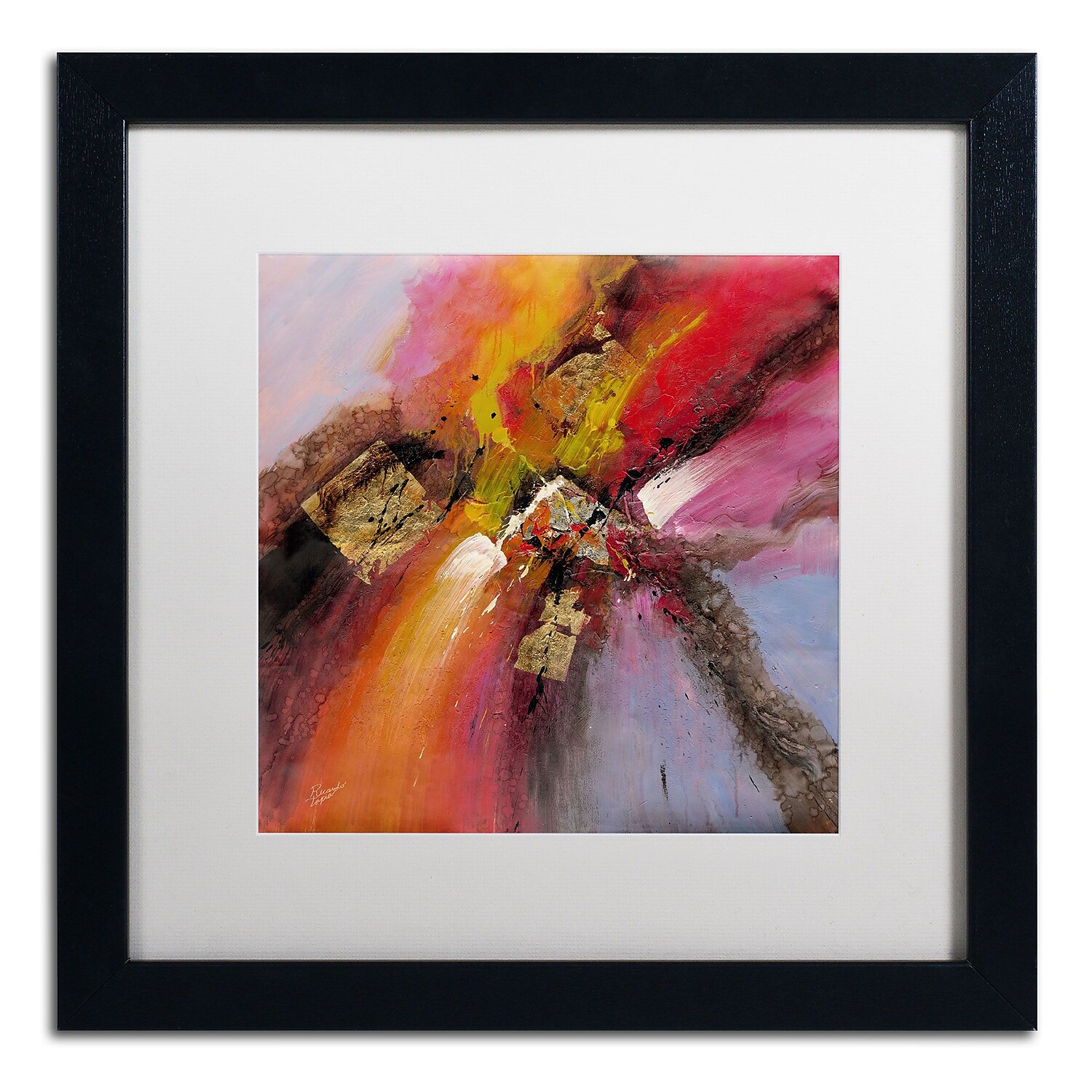 Trademark Fine Art "Sunset" Canvas Art by Ricardo Tapia, White Matte, Black Frame