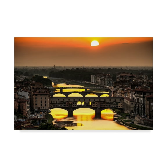 Trademark Fine Art 'Sunset In Florence' Canvas Art by Giuseppe Torre
