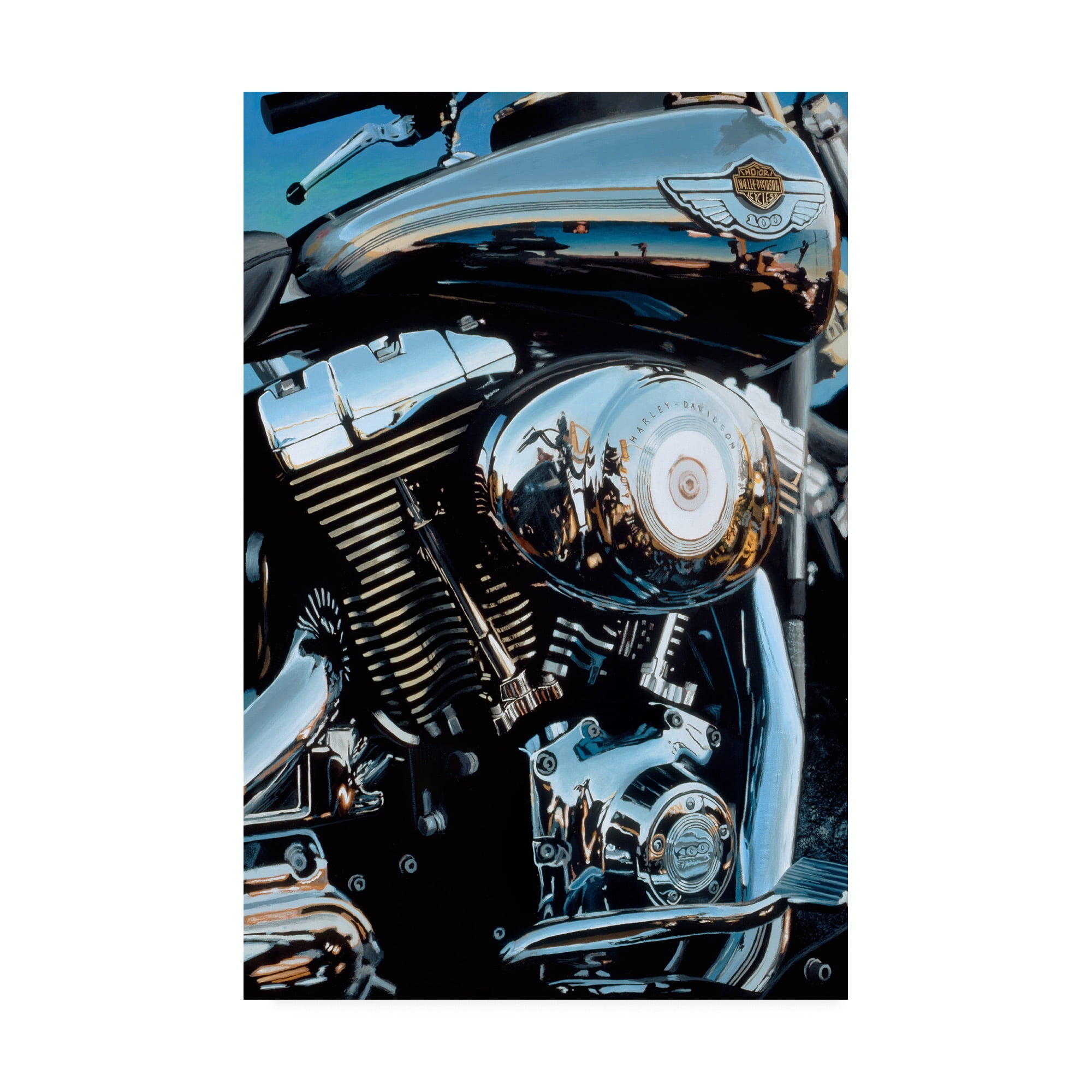 Trademark Fine Art 'Sunset & Motorcycle' Canvas Art by Roderick Stevens