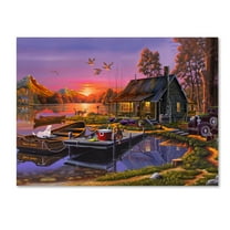 Trademark Fine Art 'Sunset Over a Busy Day' Canvas Art by Geno Peoples