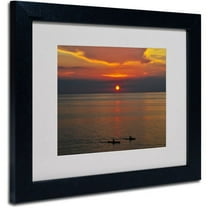 Trademark Fine Art "Sunset Paddle" Canvas Art by Kurt Shaffer, Black Frame