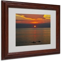 Trademark Fine Art "Sunset Paddle" Canvas Art by Kurt Shaffer, Wood Frame