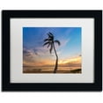 thumbnail image 1 of Trademark Fine Art 'Sunset Palm Tree' Canvas Art by Pierre Leclerc, White Matte, Black Frame, 1 of 1