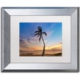 thumbnail image 1 of Trademark Fine Art 'Sunset Palm Tree' Canvas Art by Pierre Leclerc, White Matte, Silver Frame, 1 of 3