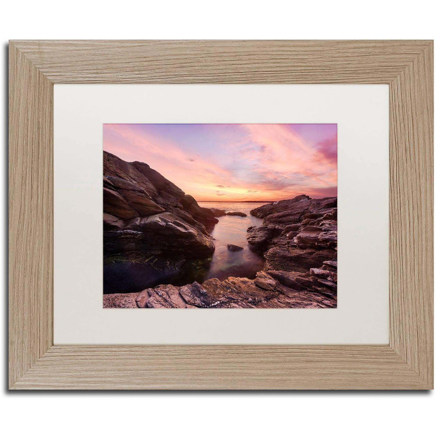 Trademark Fine Art "Sunset Sweep" Canvas Art by Michael Blanchette Photography White Matte, Birch Frame
