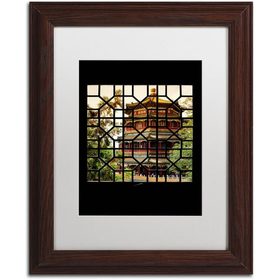 Trademark Fine Art "Sunset Temple" Canvas Art by Philippe Hugonnard, White Matte, Wood Frame