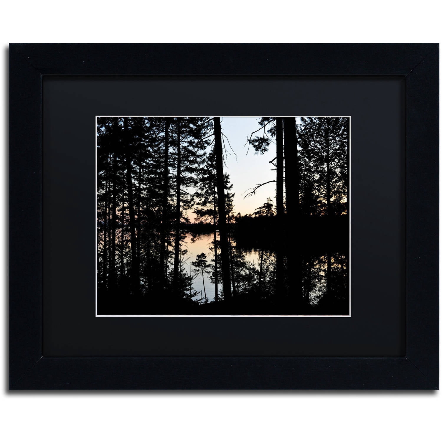 Trademark Fine Art 'Sunset Through the Trees' Canvas Art by Nicole Dietz, Black Matte, Black Frame