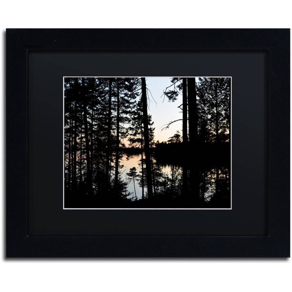 Trademark Fine Art 'Sunset Through the Trees' Canvas Art by Nicole Dietz, Black Matte, Black Frame