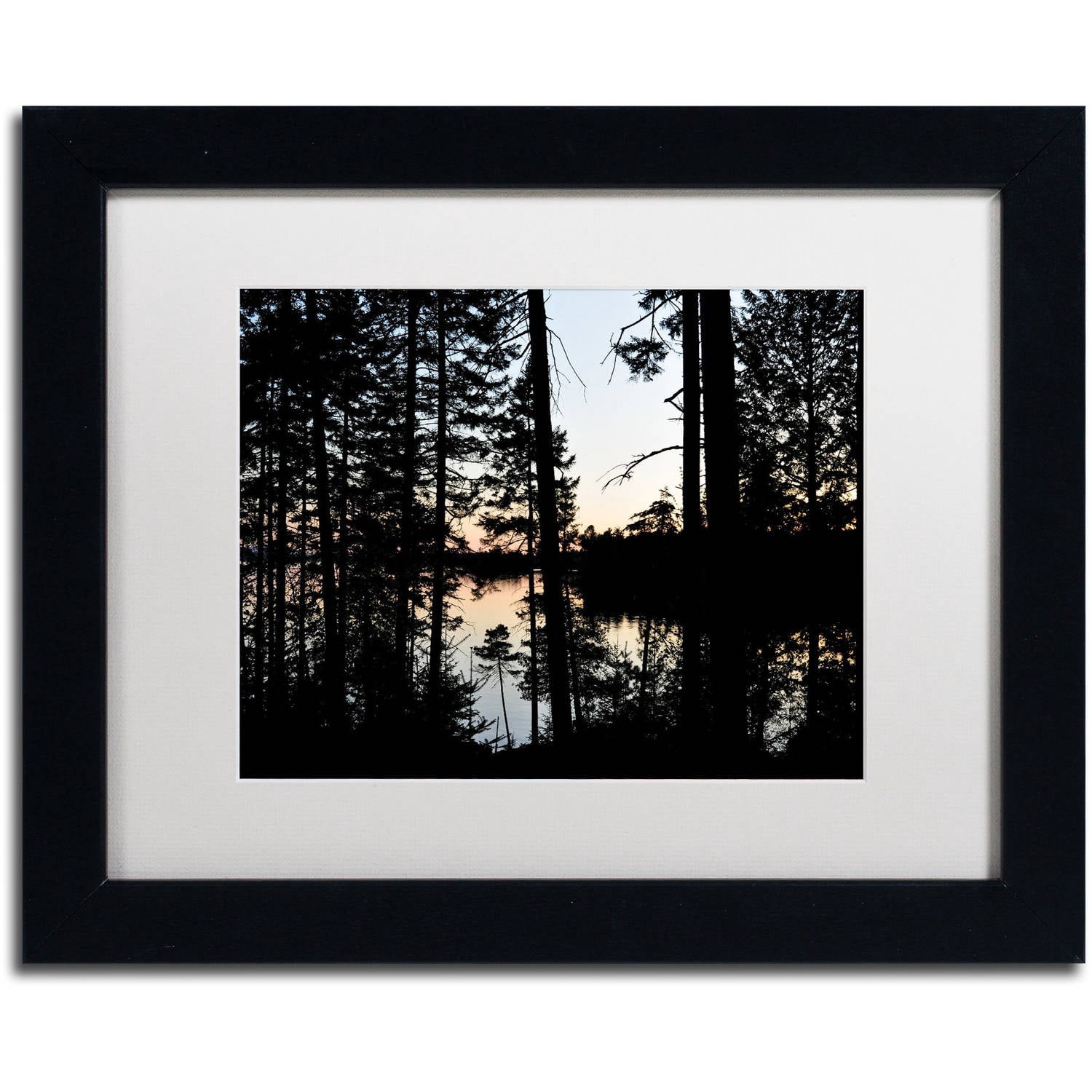 Trademark Fine Art 'Sunset Through the Trees' Canvas Art by Nicole Dietz, White Matte, Black Frame