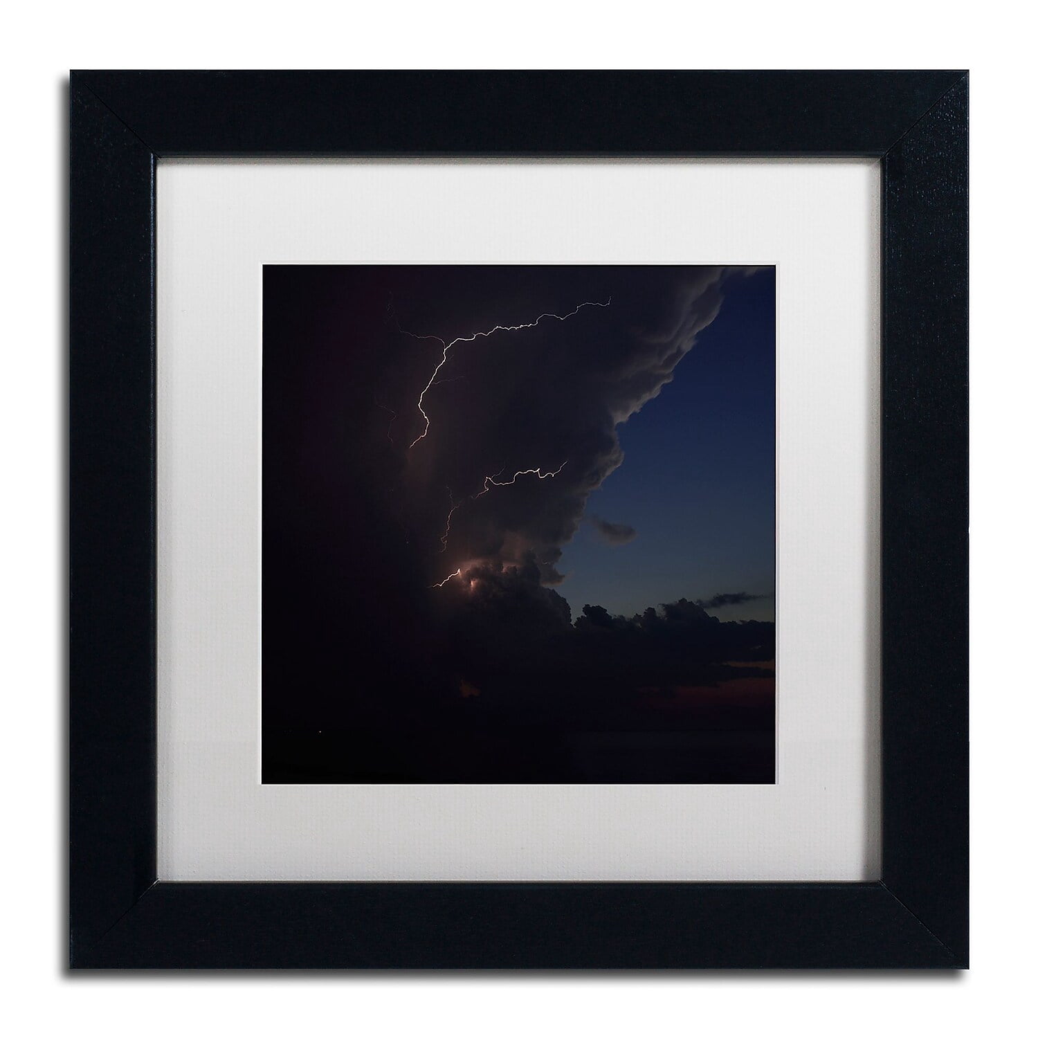 Trademark Fine Art "Sunset Thunderhead #2" Canvas Art by Kurt Shaffer, White Matte, Black Frame