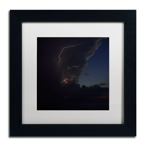 Trademark Fine Art "Sunset Thunderhead #2" Canvas Art by Kurt Shaffer, White Matte, Black Frame