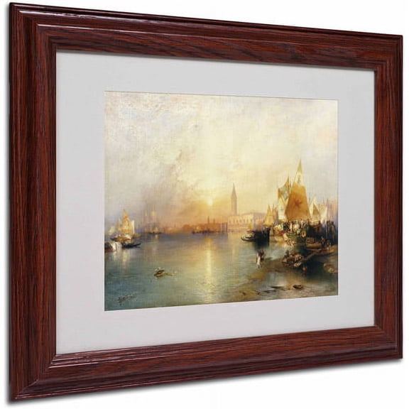 Trademark Fine Art "Sunset Venice 1902" Canvas Art by Thomas Moran, Wood Frame