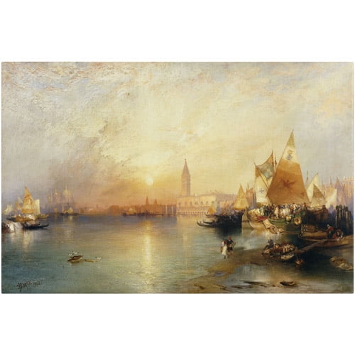 Trademark Fine Art "Sunset Venice" 1902 Canvas Art by Thomas Moran