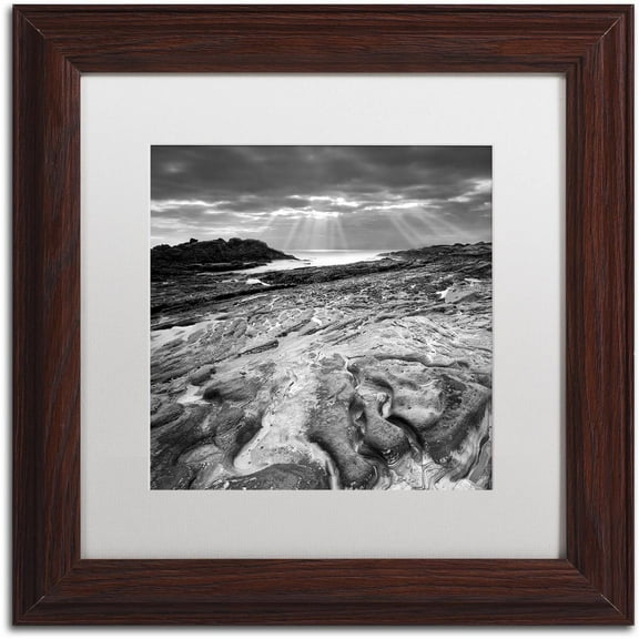 Trademark Fine Art "Sunset at Point Lobos" Canvas Art by Moises Levy White Matte, Wood Frame
