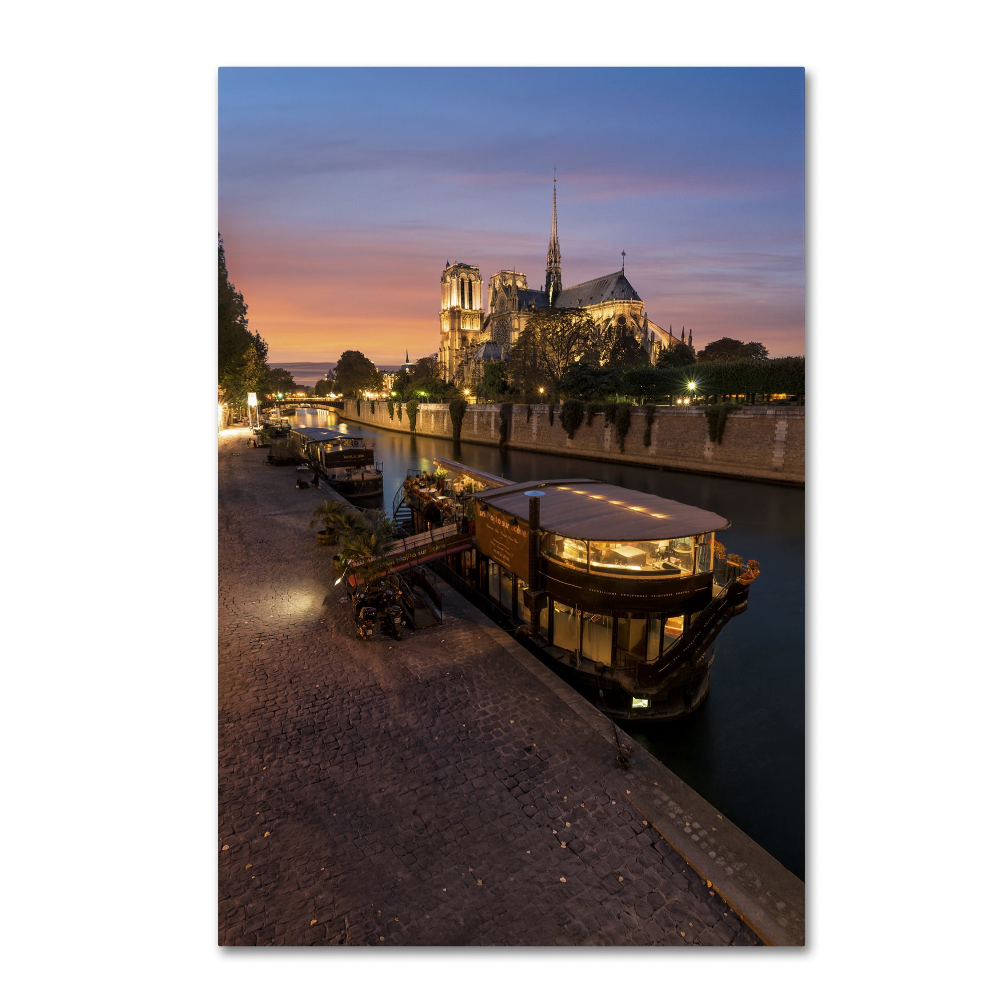 Trademark Fine Art "Sunset in Notre Dame de Paris" Canvas Art by Mathieu Rivrin