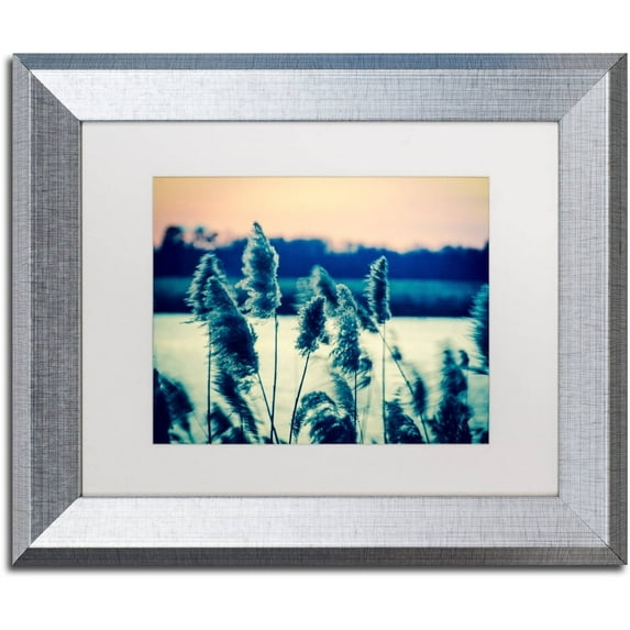 Trademark Fine Art 'Sunset on the Marsh 2' Canvas Art by PIPA Fine Art, White Matte, Silver Frame