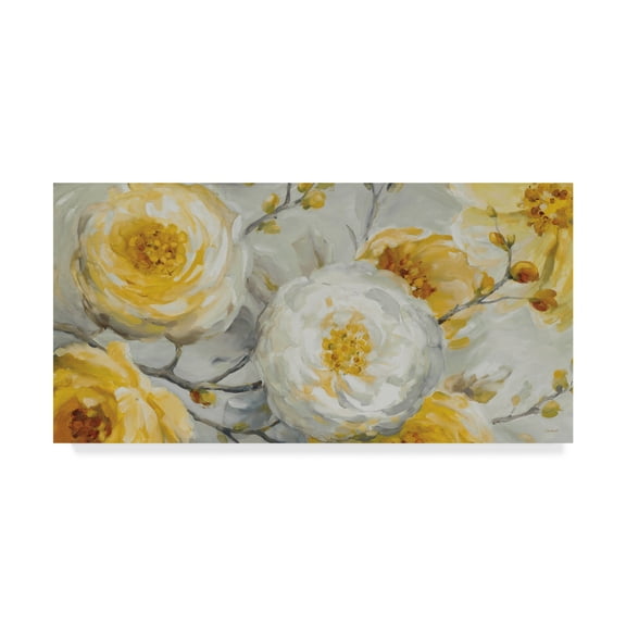 Trademark Fine Art 'Sunshine Roses Grey' Canvas Art by Lisa Audit