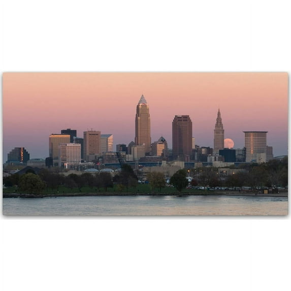 Trademark Fine Art "Super Moon over Cleveland Nov 2" Canvas Art by Kurt Shaffer