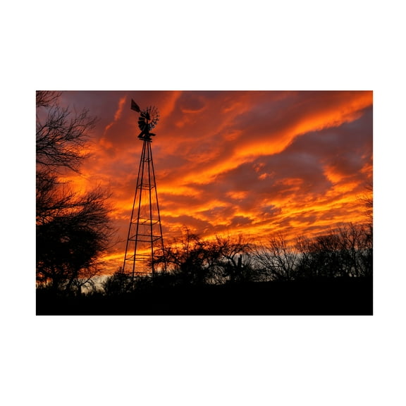 Trademark Fine Art 'Superior Windmill Sunset' Canvas Art by Mike Jones Photo