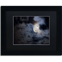 Trademark Fine Art "Supermoon " Canvas Art by Jason Shaffer, Black Matte, Black Frame