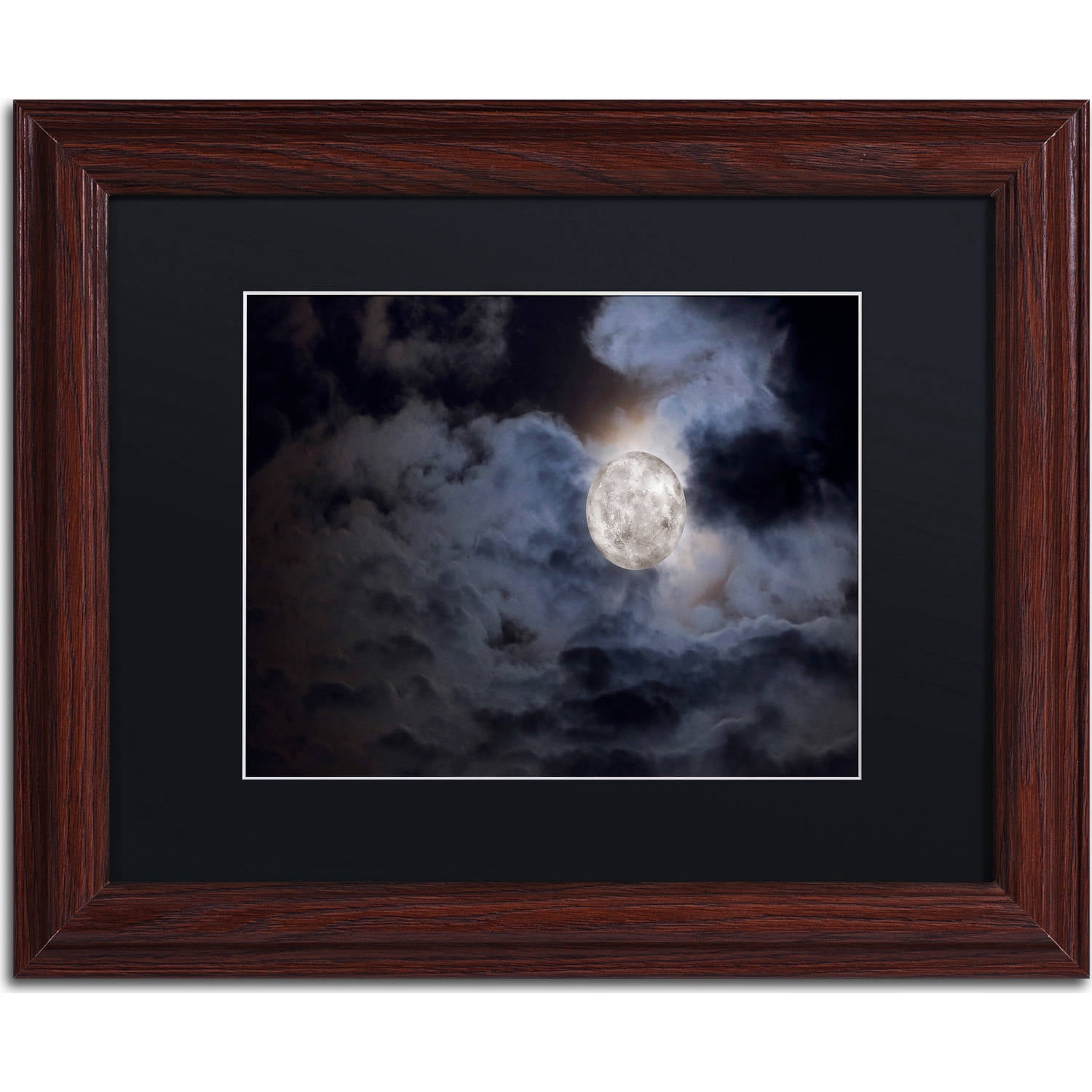 Trademark Fine Art "Supermoon " Canvas Art by Jason Shaffer, Black Matte, Wood Frame