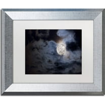 Trademark Fine Art "Supermoon " Canvas Art by Jason Shaffer, White Matte, Silver Frame