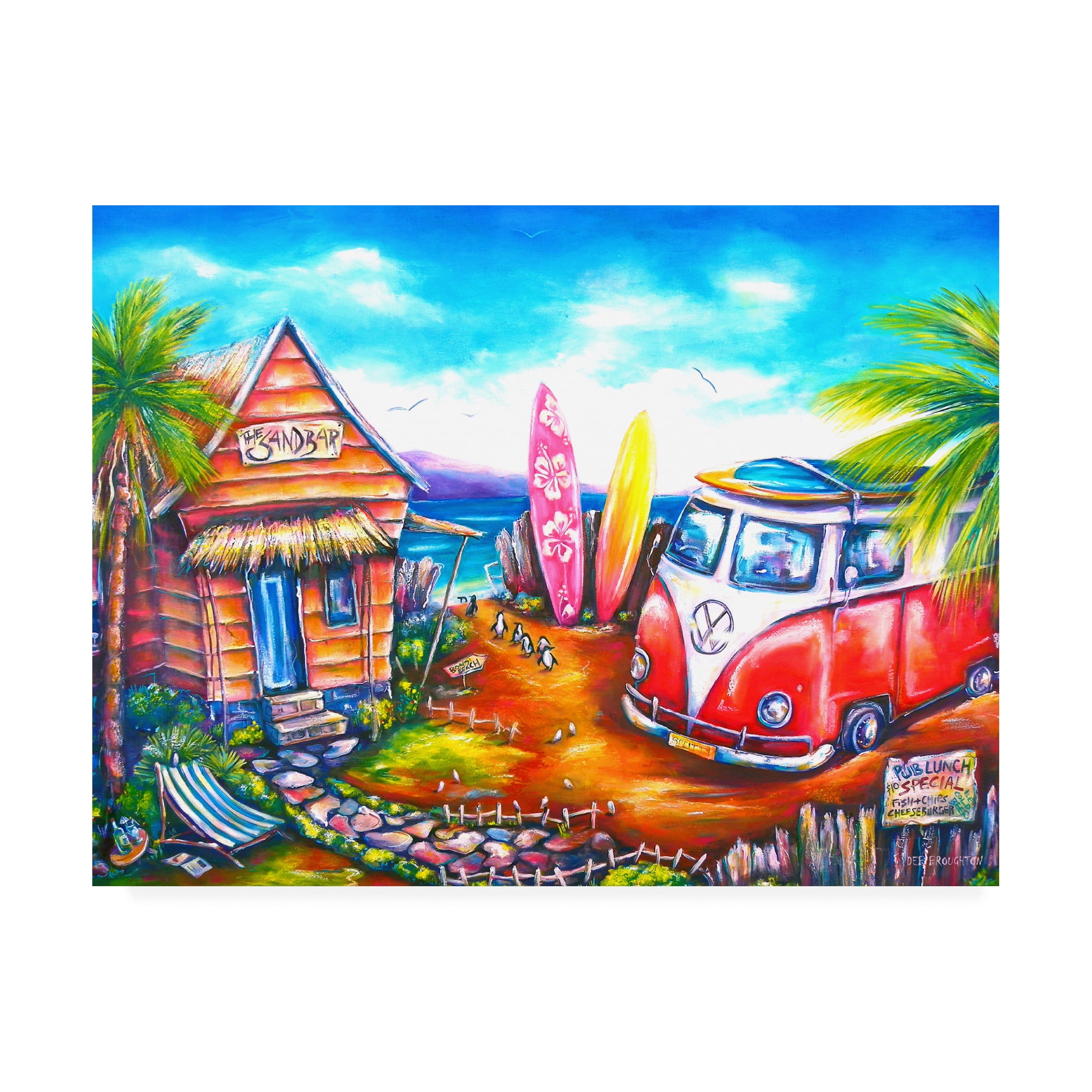Trademark Fine Art 'Surf Bocpenguins' Canvas Art by Deborah Broughton