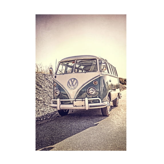 Trademark Fine Art Edward M. Fielding Surfers Vintage VW Bus Canvas Wall Art - 22x32