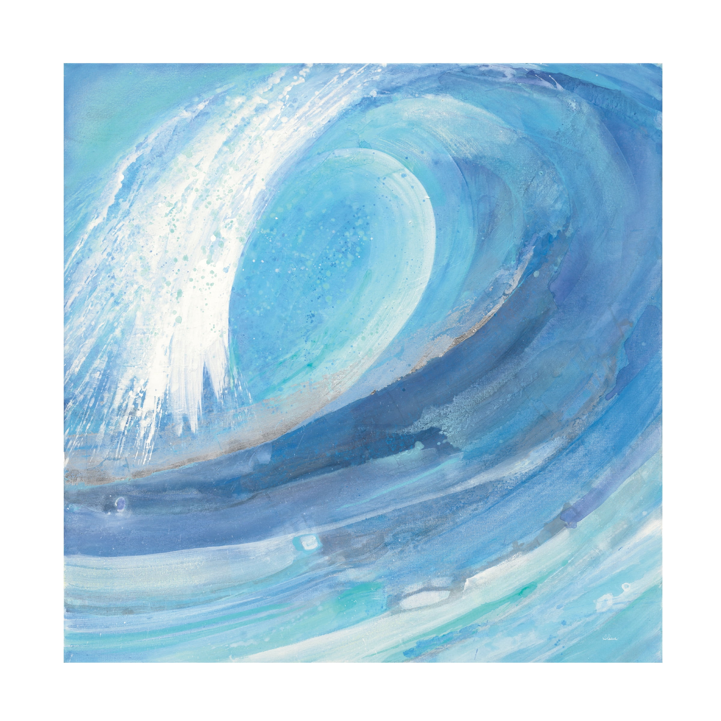 Trademark Fine Art Albena Hristova Surfs Up Waves Canvas Wall Art - 35x35