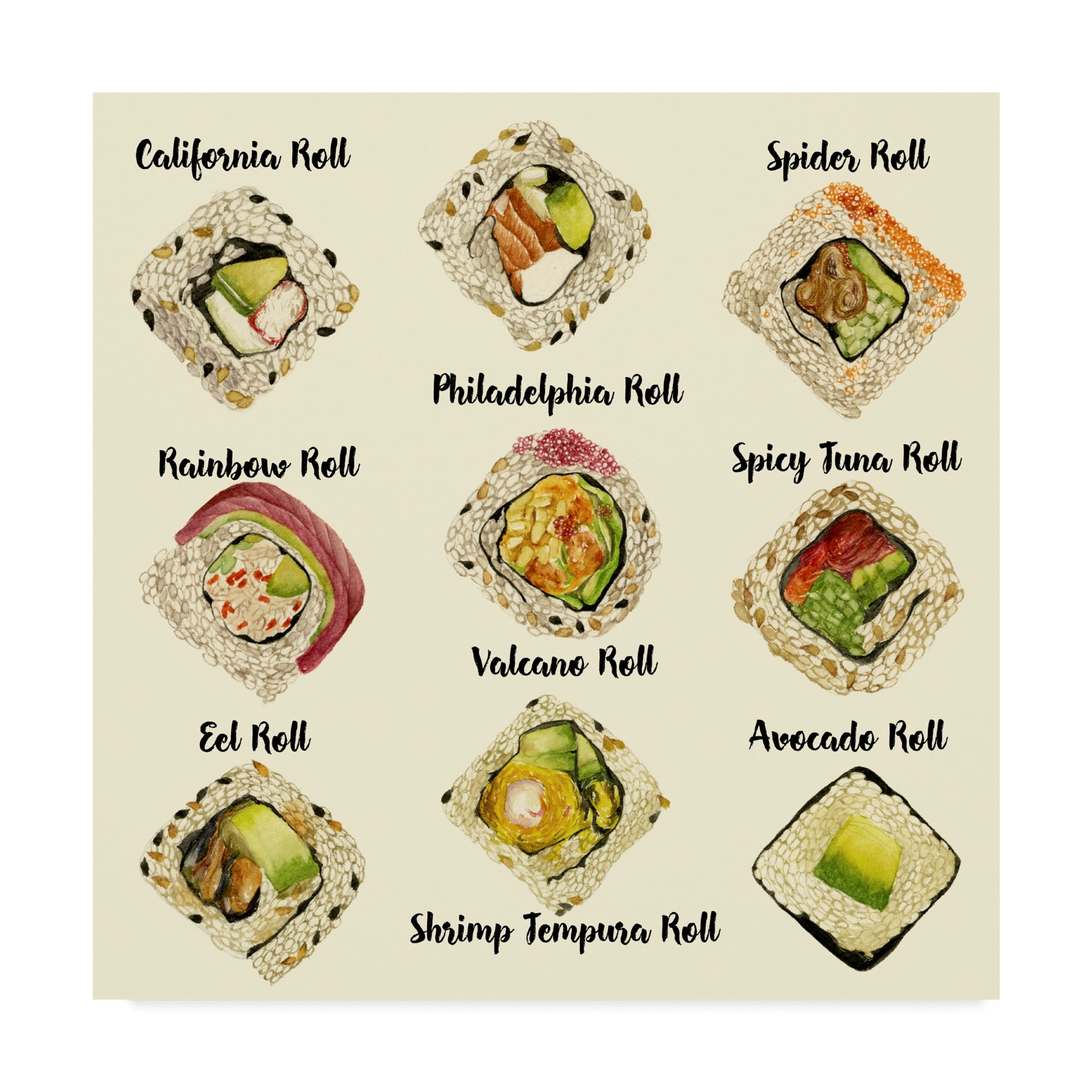 Trademark Fine Art 'Sushi II' Canvas Art by Melissa Wang