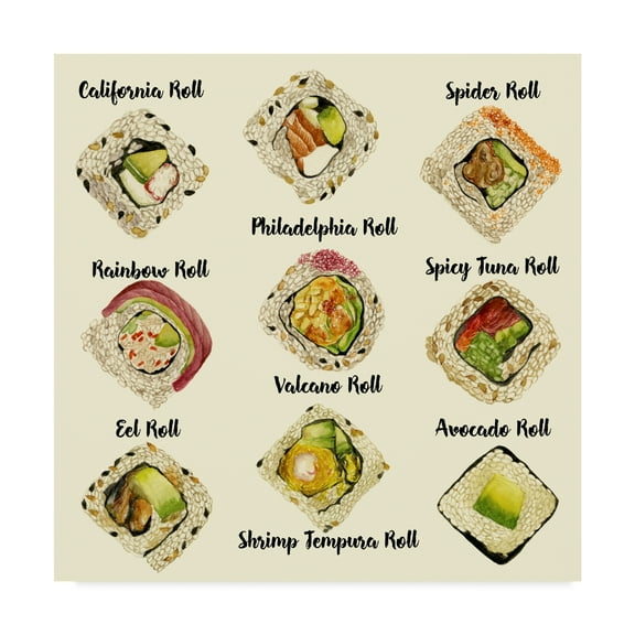 Trademark Fine Art 'Sushi II' Canvas Art by Melissa Wang