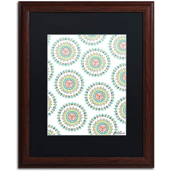 Trademark Fine Art "Suzani Medallions" Canvas Art by Elizabeth Caldwell, Black Matte, Wood Frame