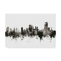 Trademark Fine Art 'Swansea Wales Skyline Black White' Canvas Art by Michael Tompsett