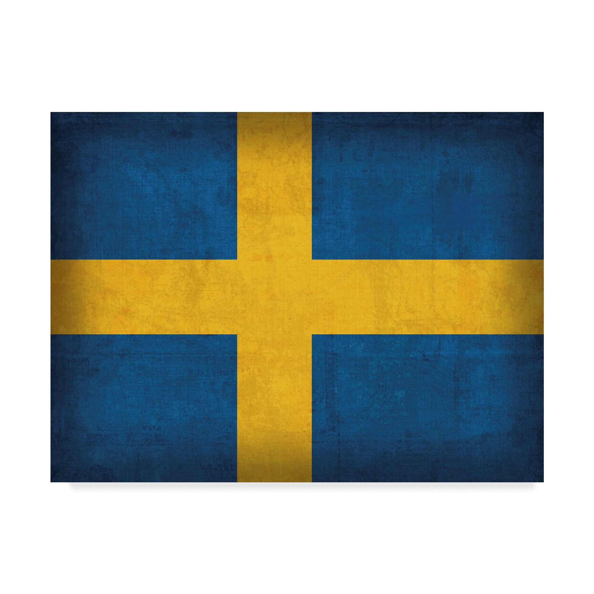 Trademark Fine 'Sweden Distressed Flag' Canvas Art by Red Designs -