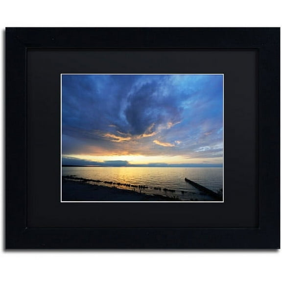 Trademark Fine Art "Sweeping North Coast Sunset" Canvas Art by Kurt Shaffer Black Matte, Black Frame