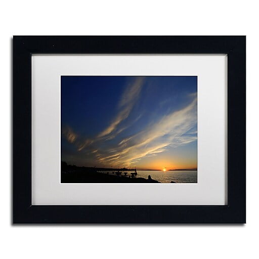 Trademark Fine Art "Sweeping Sunset" Canvas Art by Kurt Shaffer White Matte, Black Frame