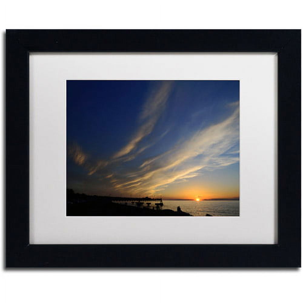 Trademark Fine Art "Sweeping Sunset" Canvas Art by Kurt Shaffer White Matte, Black Frame