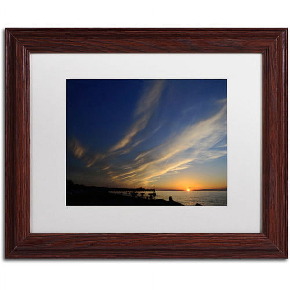 Trademark Fine Art "Sweeping Sunset" Canvas Art by Kurt Shaffer White Matte, Wood Frame