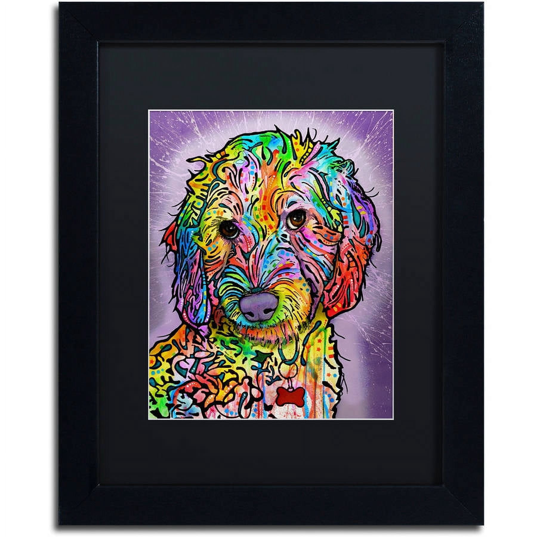 Trademark Fine Art "Sweet Poodle" Canvas Art by Dean Russo, Black Matte, Black Frame
