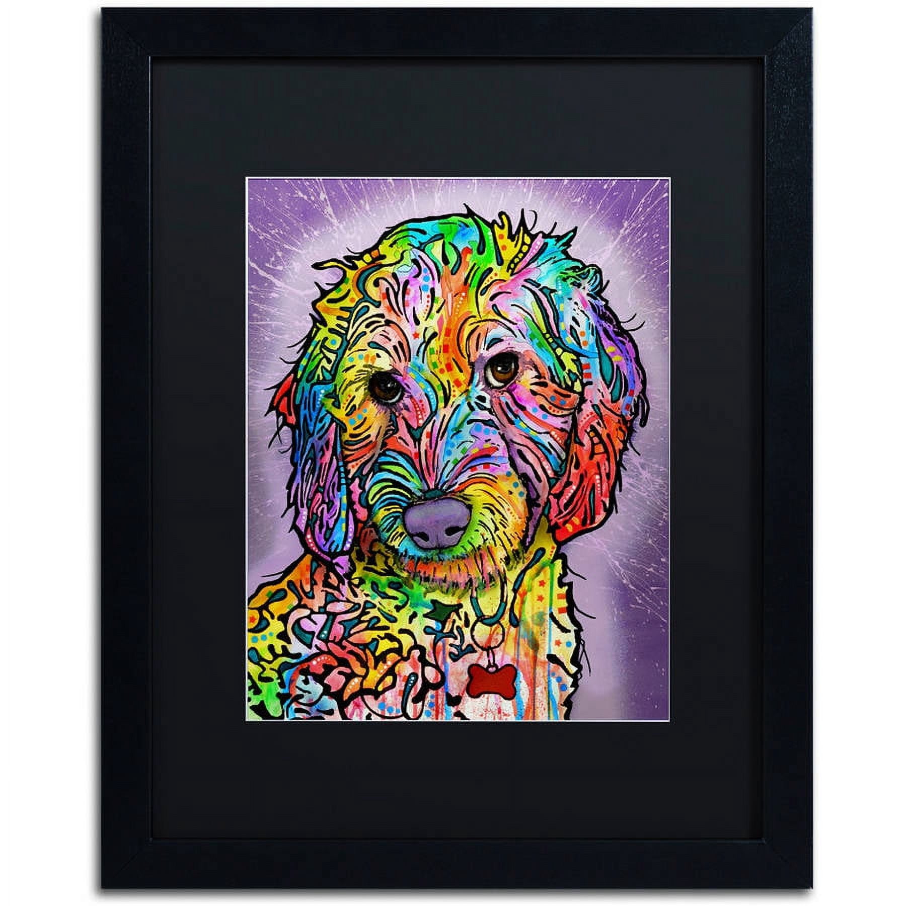 Trademark Fine Art "Sweet Poodle" Canvas Art by Dean Russo, Black Matte, Black Frame