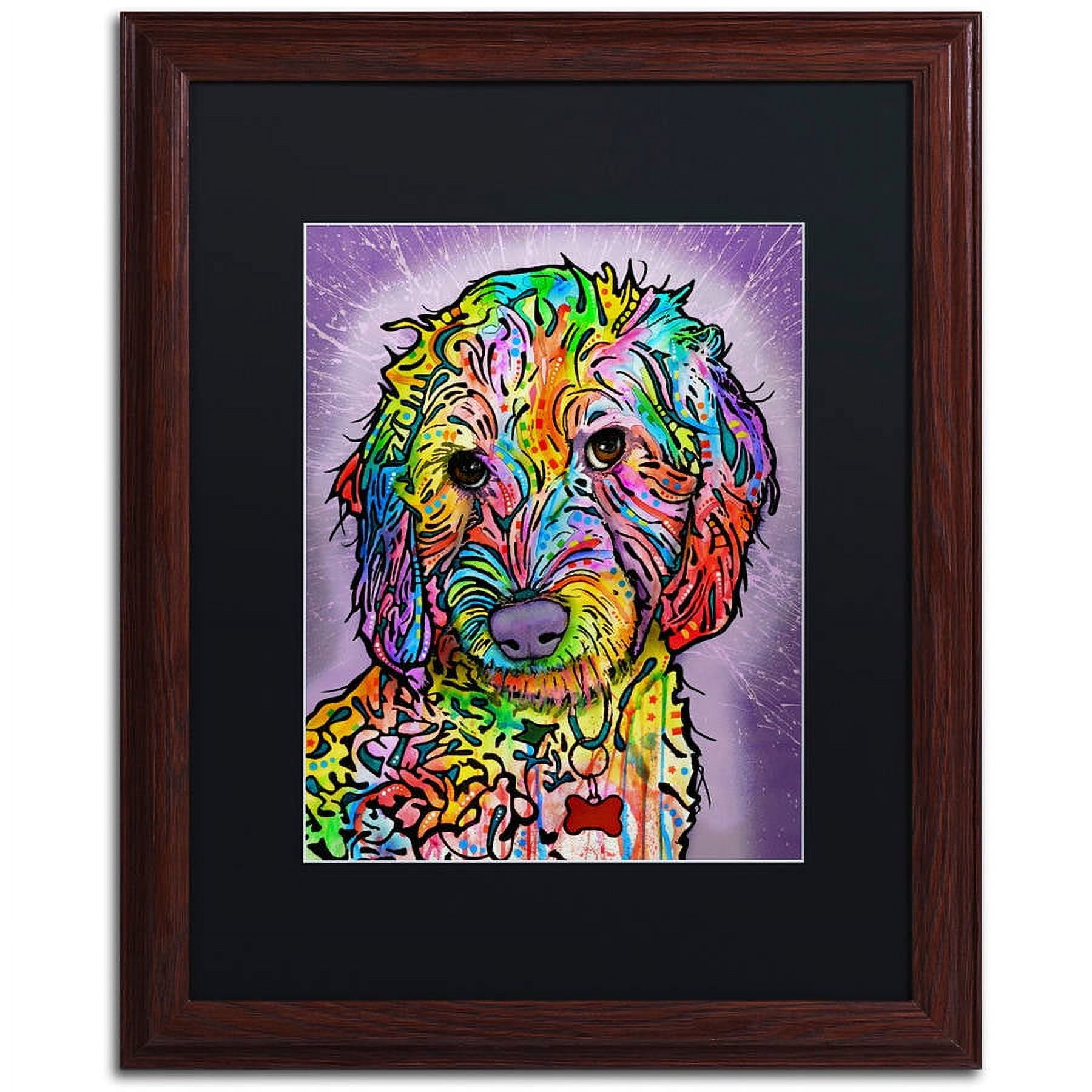 Trademark Fine Art "Sweet Poodle" Canvas Art by Dean Russo, Black Matte, Wood Frame