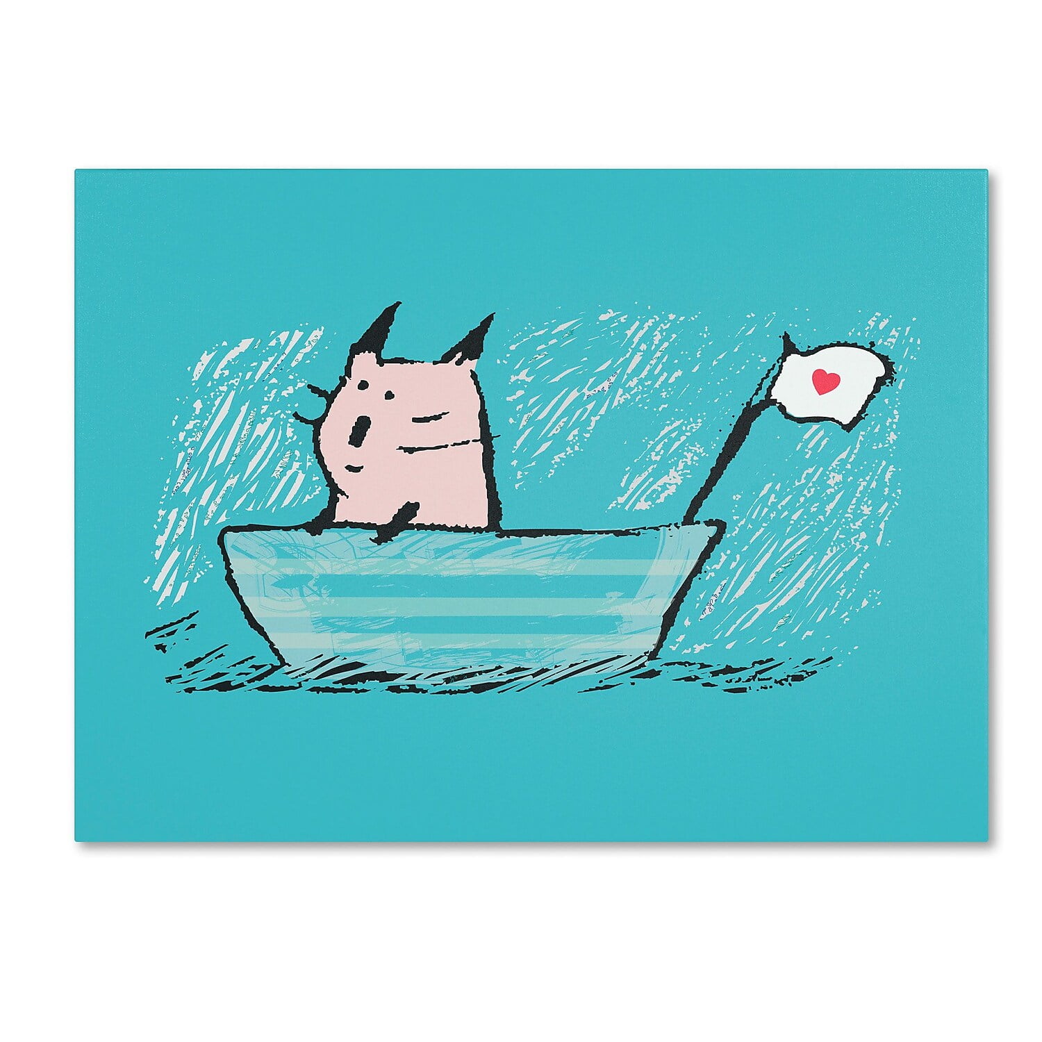 Trademark Fine Art "Sweet Sailor Cat" Canvas Art by Carla Martell