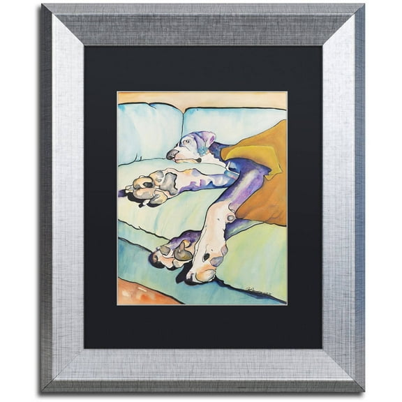 Trademark Fine Art "Sweet Sleep II" Canvas Art by Pat Saunders-White, Black Matte, Silver Frame