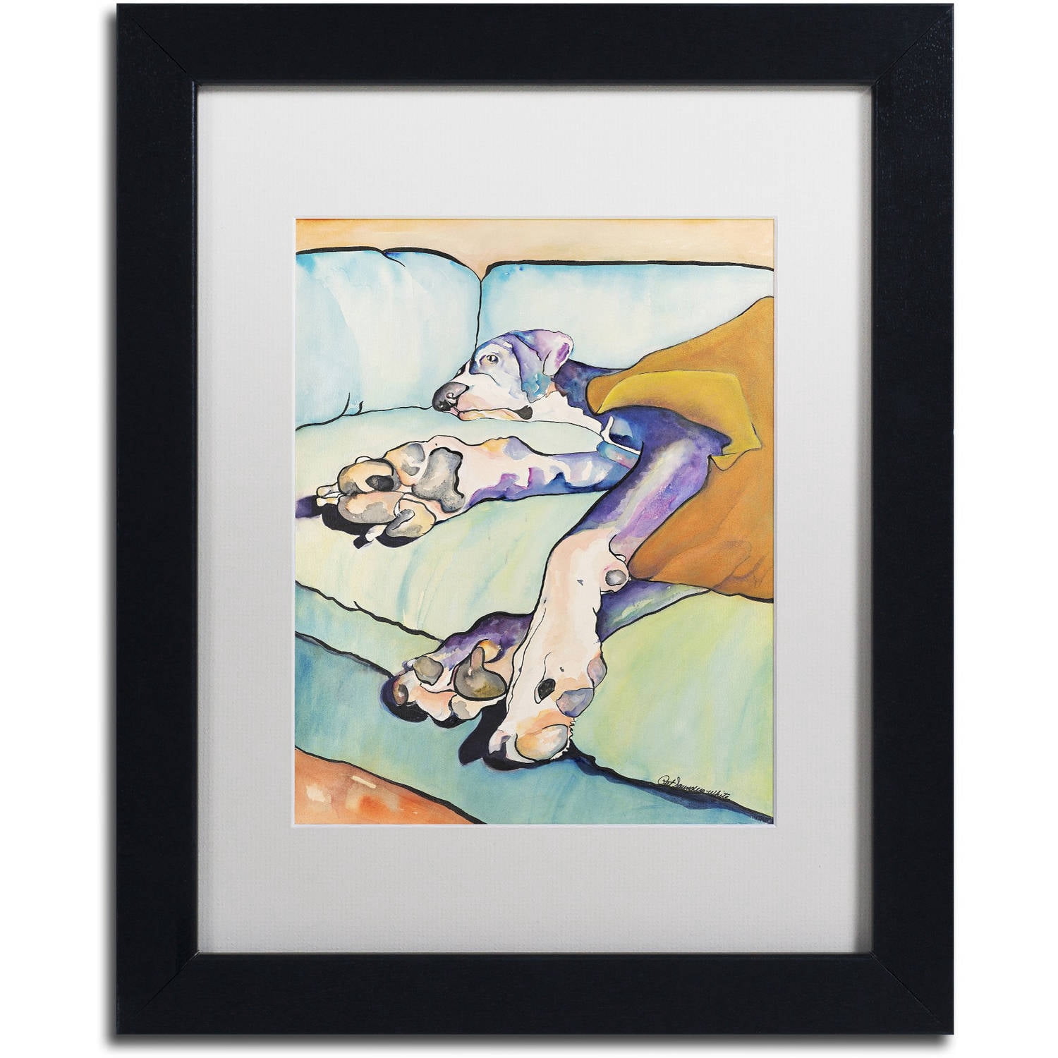Trademark Fine Art "Sweet Sleep II" Canvas Art by Pat Saunders-White, White Matte, Black Frame
