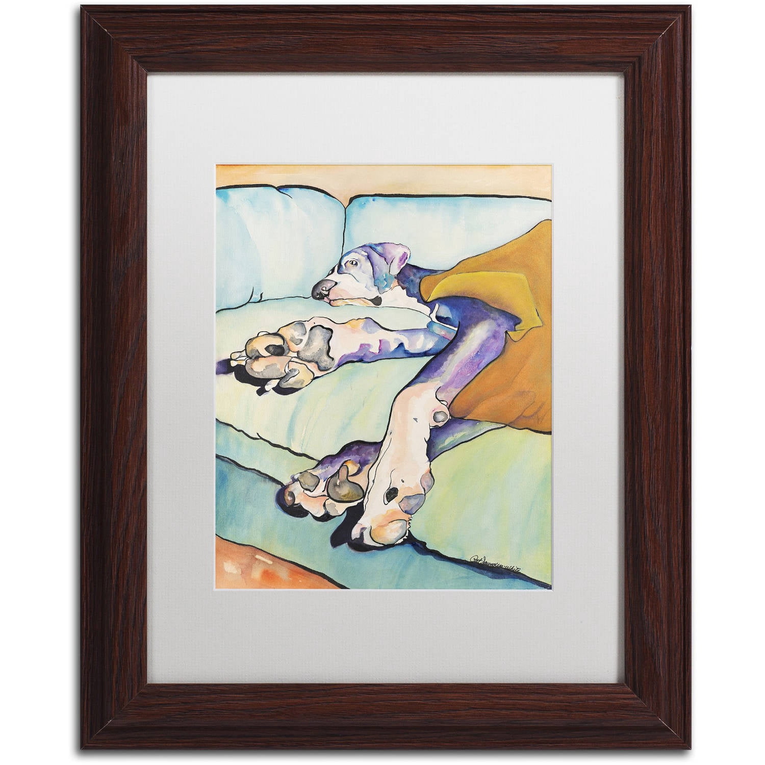 Trademark Fine Art "Sweet Sleep II" Canvas Art by Pat Saunders-White, White Matte, Wood Frame