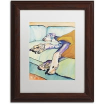 Trademark Fine Art "Sweet Sleep II" Canvas Art by Pat Saunders-White, White Matte, Wood Frame